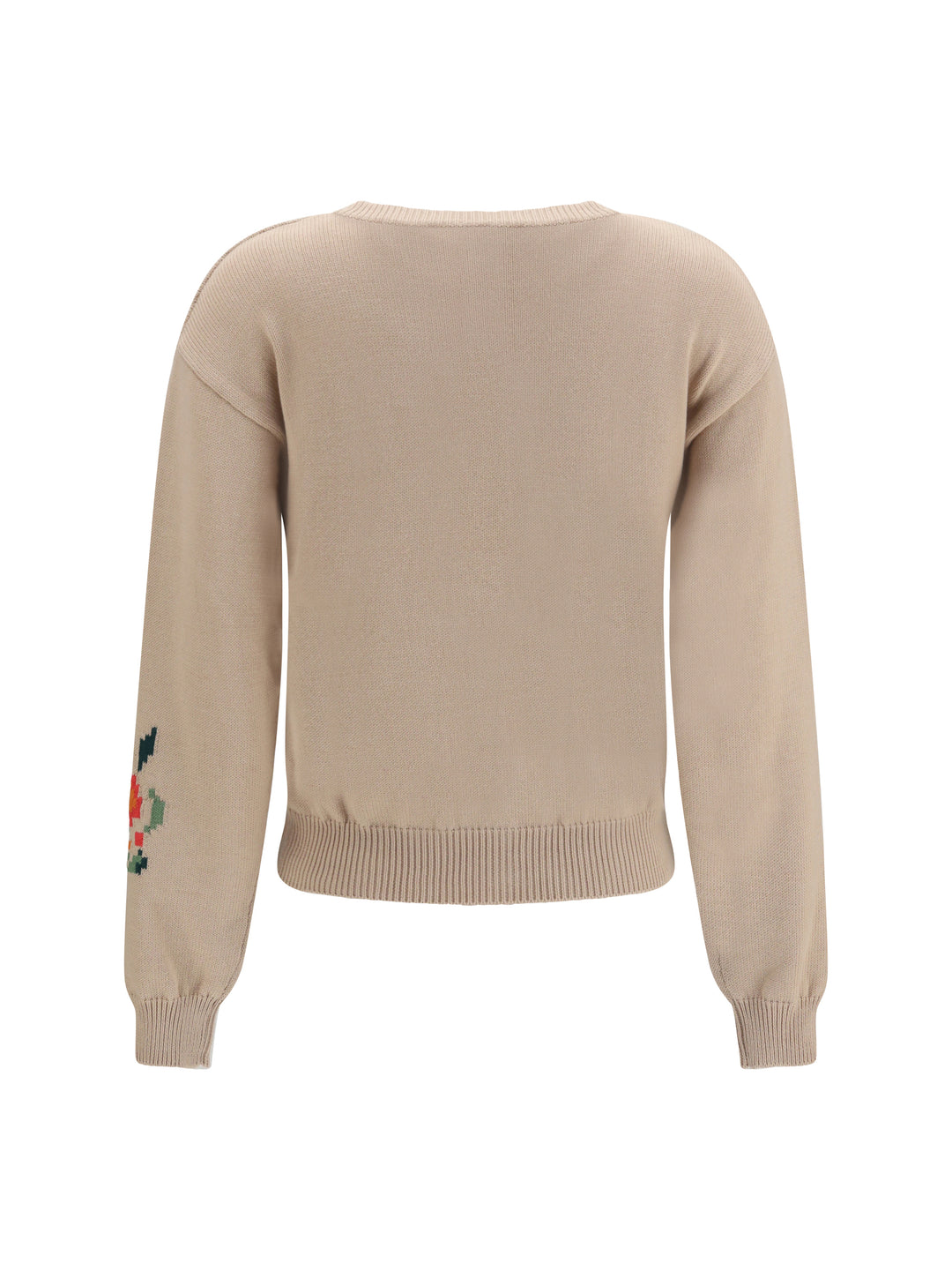 Cotton knit Cardigan with intarsia 2