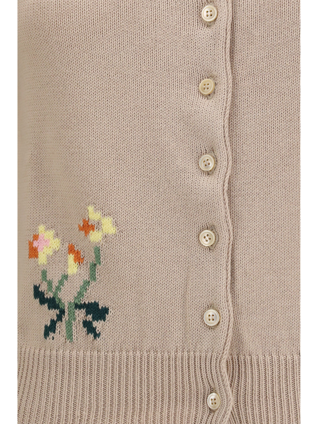 Cotton knit Cardigan with intarsia 3