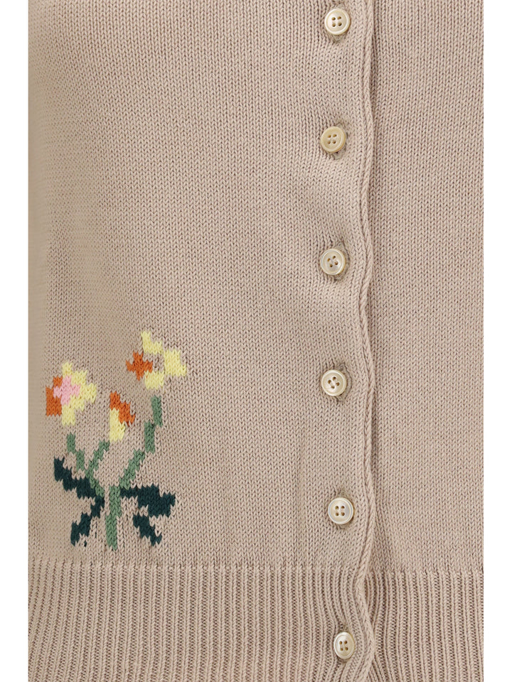 Cotton knit Cardigan with intarsia 3
