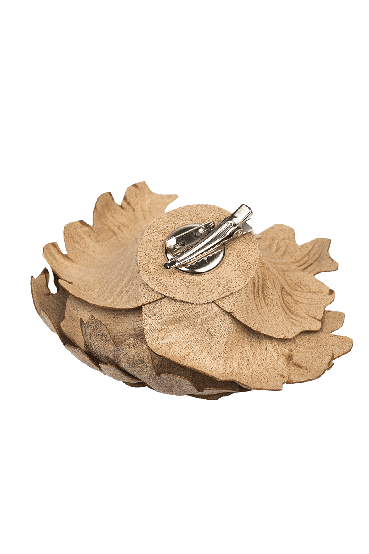 STREDNE VEĽKÁ BÉŽOVÁ RUŽOVÁ BROŠŇA S VZHĽADOM SEMIŠA