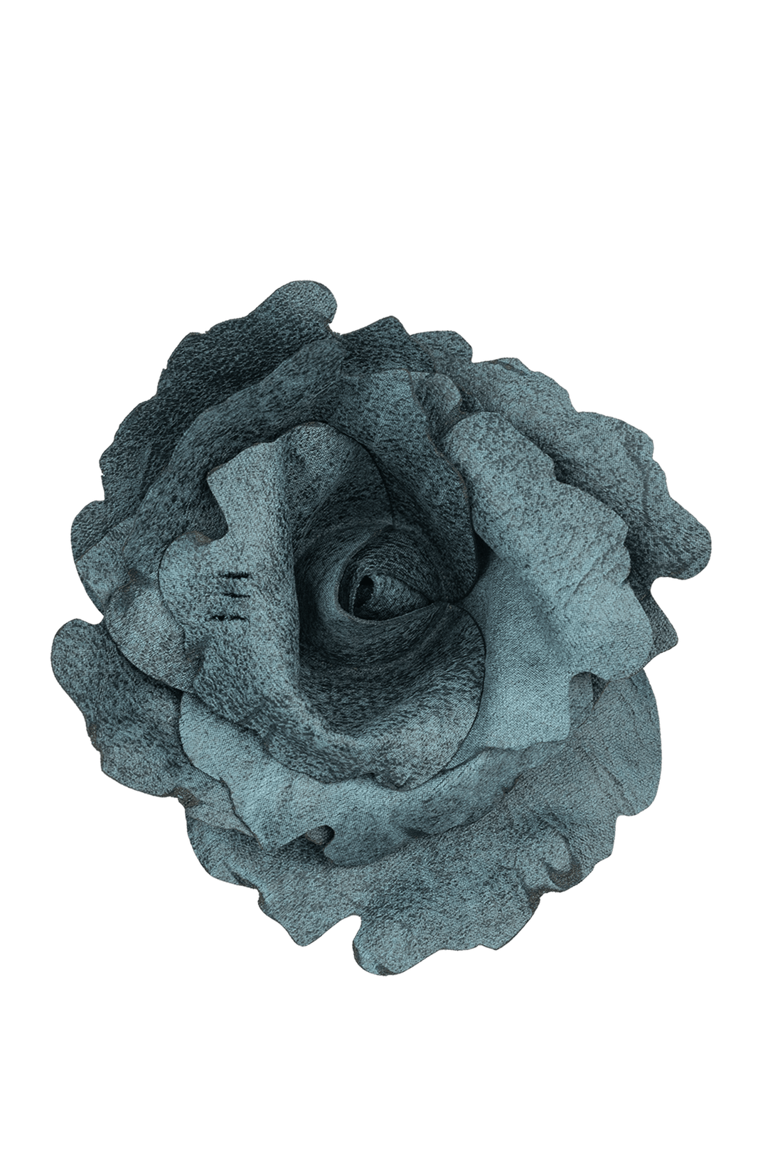 MEDIUM SUEDE-LOOK AZUR BLUE ROSE BROOCH - Fashion Roots
