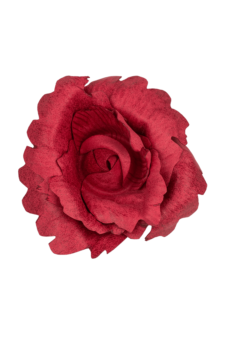 MEDIUM SUEDE-LOOK CYCLAMEN ROSE BROOCH - Fashion Roots