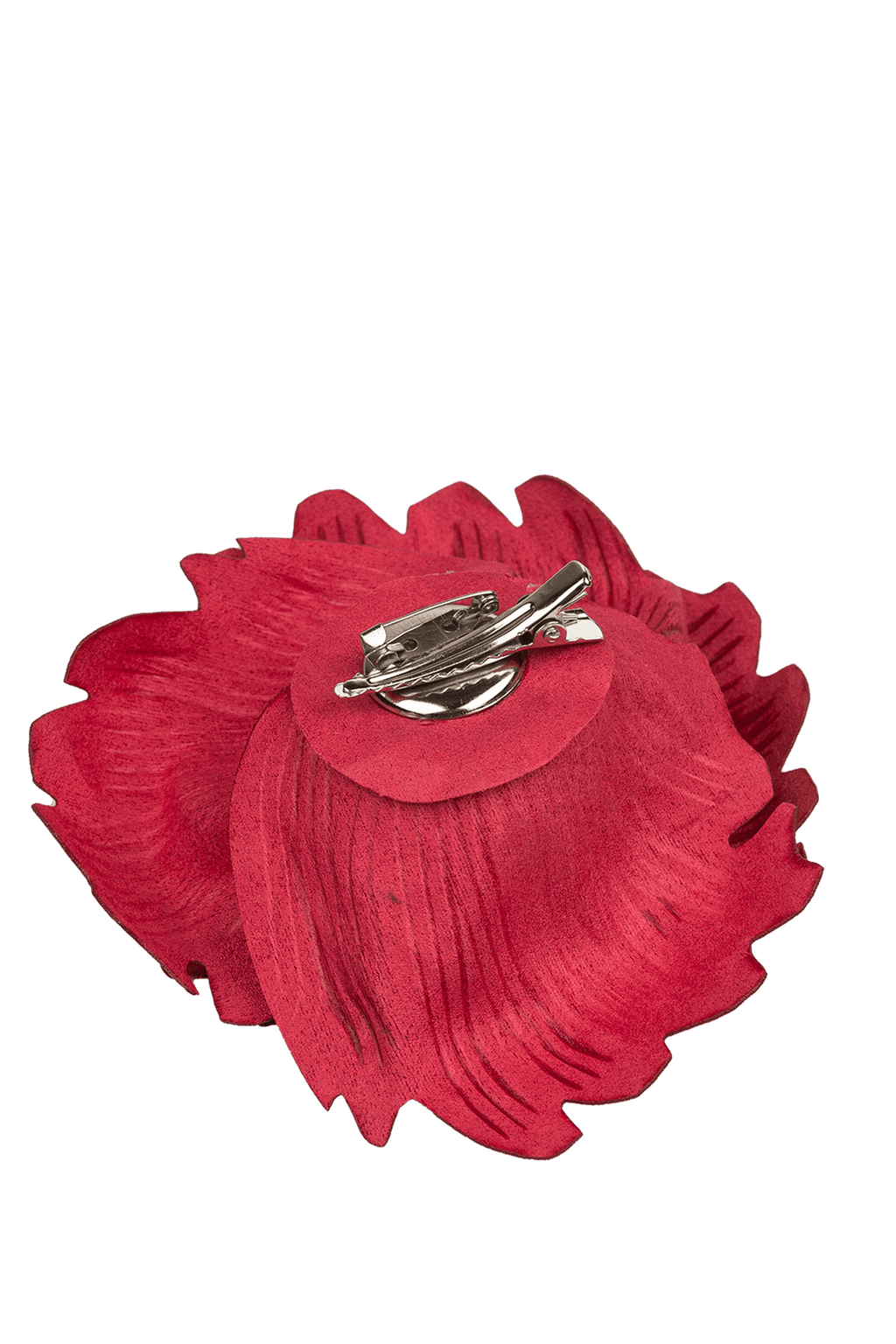 MEDIUM SUEDE-LOOK CYCLAMEN ROSE BROOCH