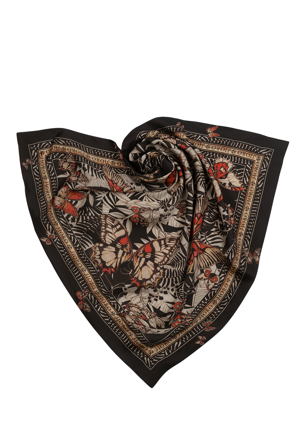 SQUARE VISCOSE HEADSCARF - MIDNIGHT BUTTERFLIES - Fashion Roots