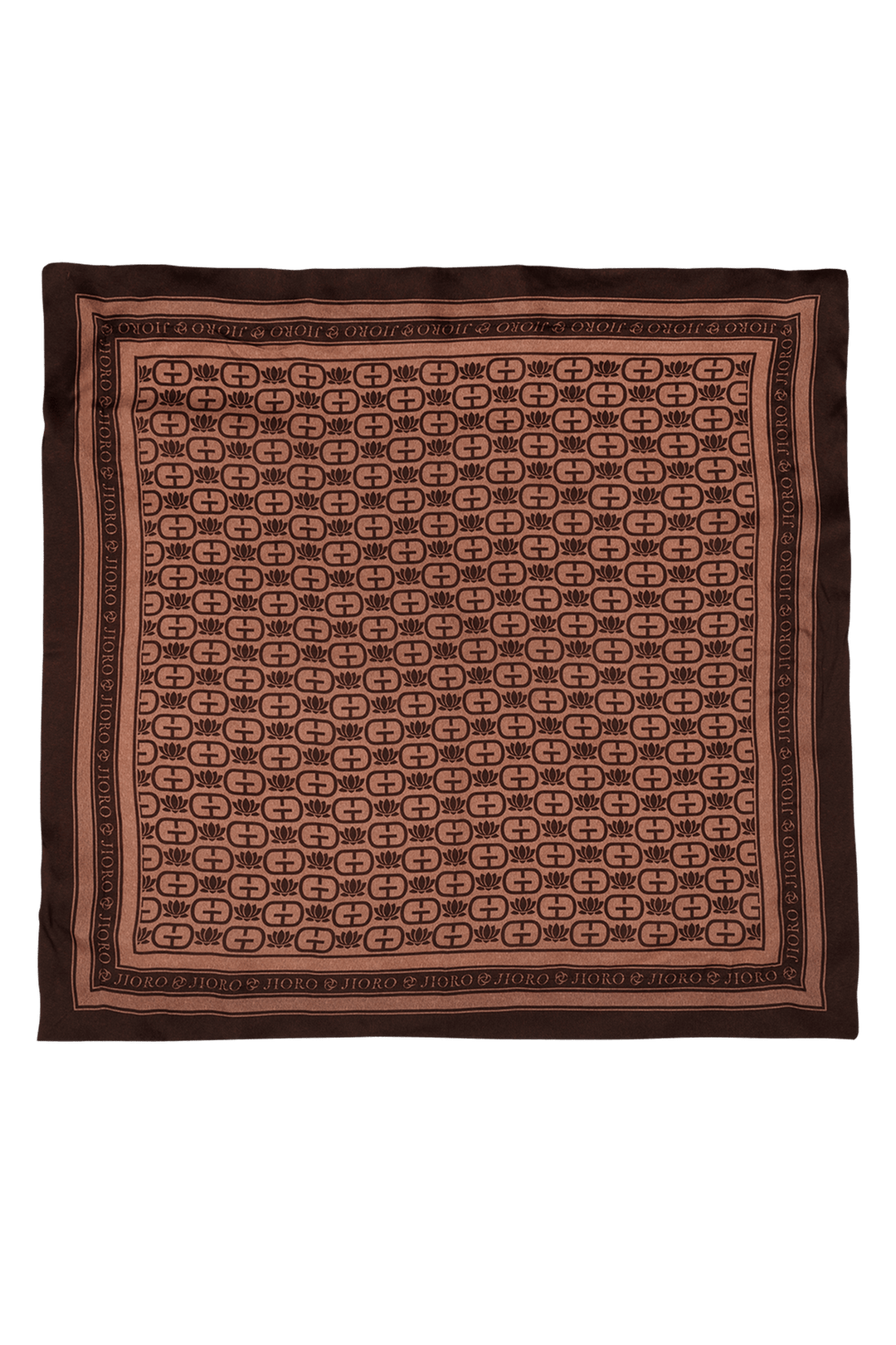 SQUARE VISCOSE HEADSCARF - MOCHA MOUSSE LOGO - Fashion Roots