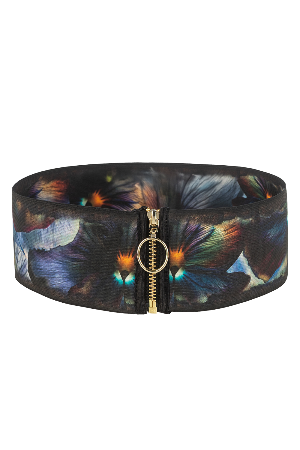 WIDE ELASTIC BELT WITH ZIPPER - VIOLET