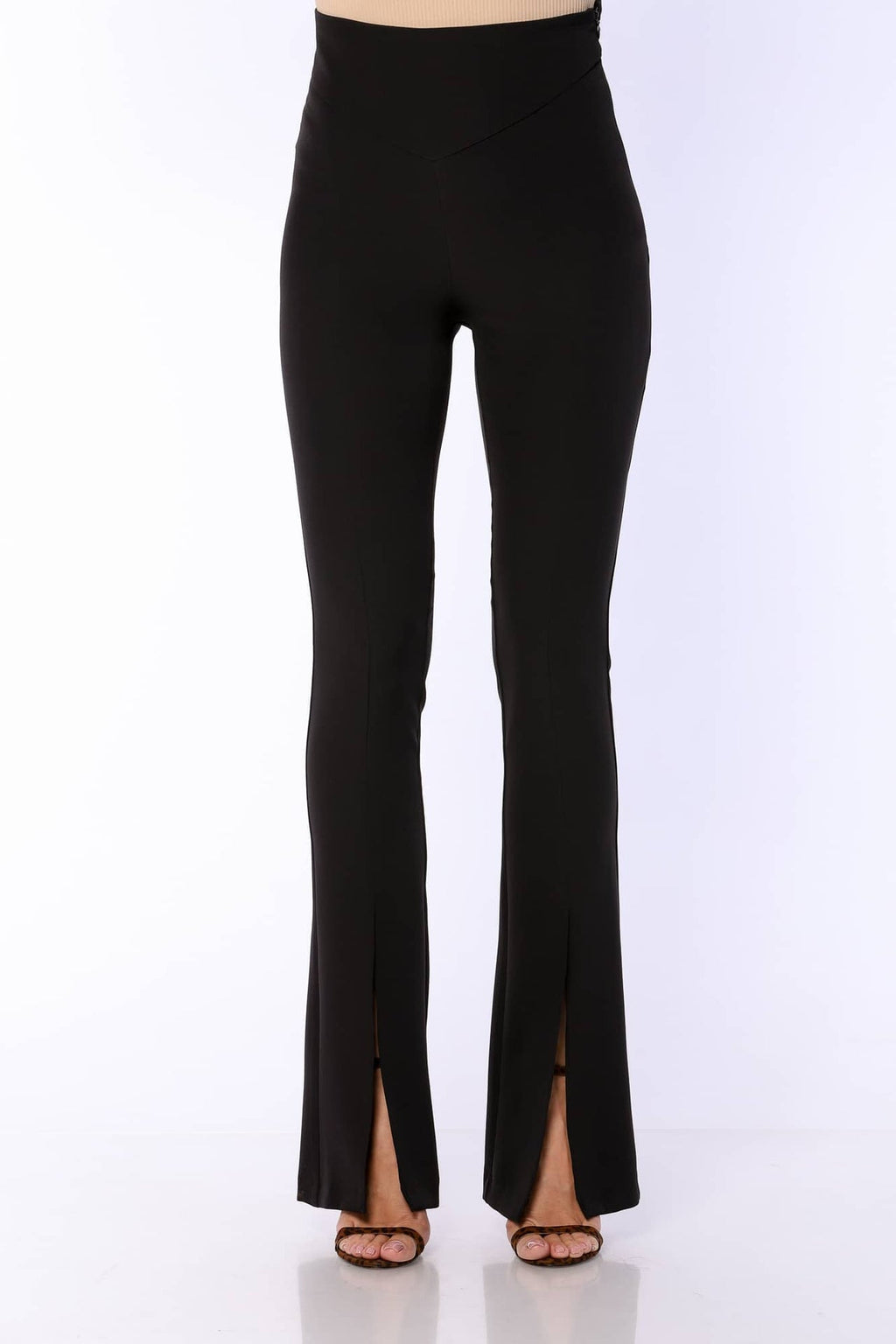 YVN FRONT SLIT FLARED PANTS
