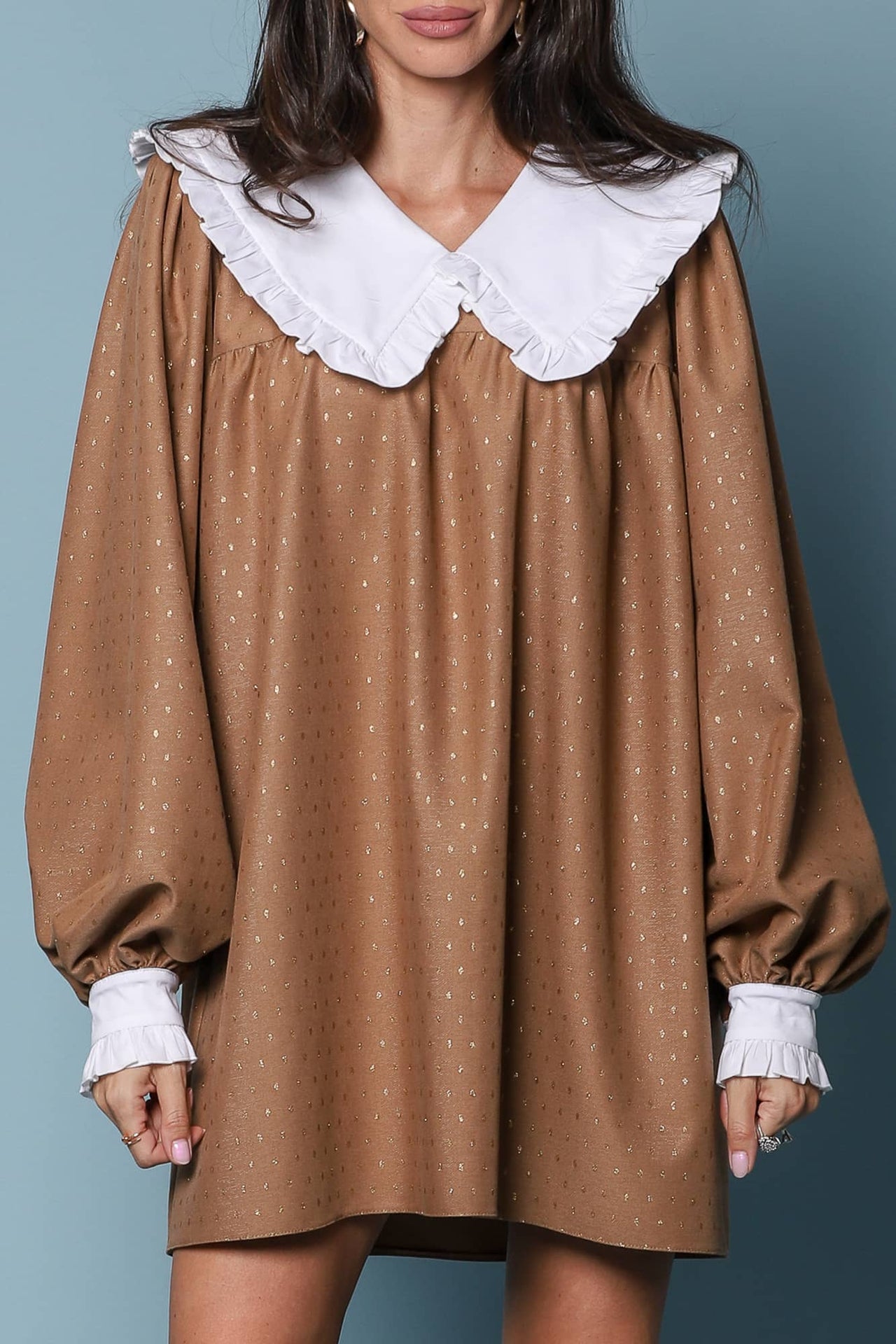 YVN VICTORIA VINTAGE DETAILS LOOSE-FIT MINI DRESS