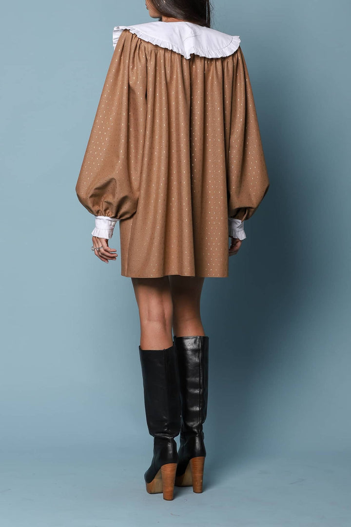 YVN VICTORIA VINTAGE DETAILS LOOSE-FIT MINI DRESS - Fashion Roots