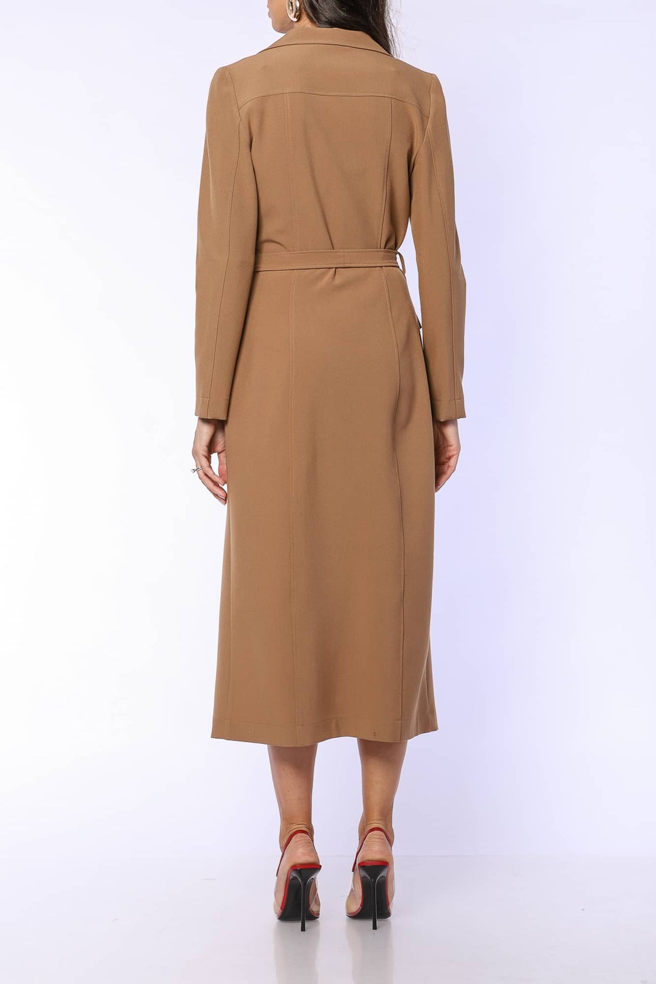 YVN BELTED BUTTON-UP DRESS