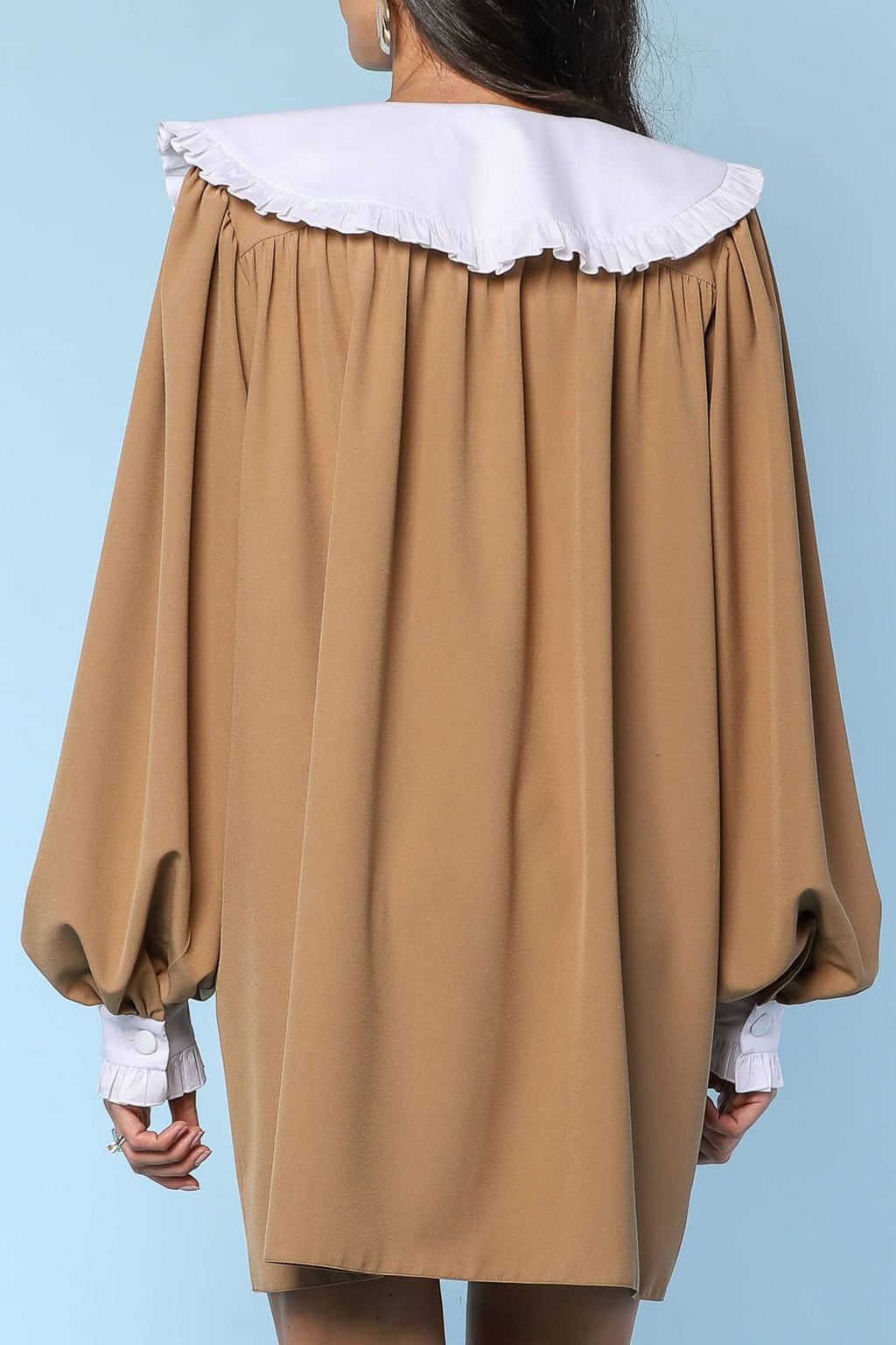 YVN SOPHISTICATED CONTRAST COLLAR MINI DRESS