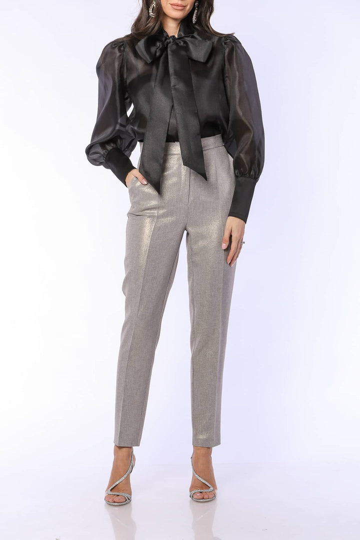YVN ORGANZA VICTORIAN STYLE BOW SHIRT - Fashion Roots