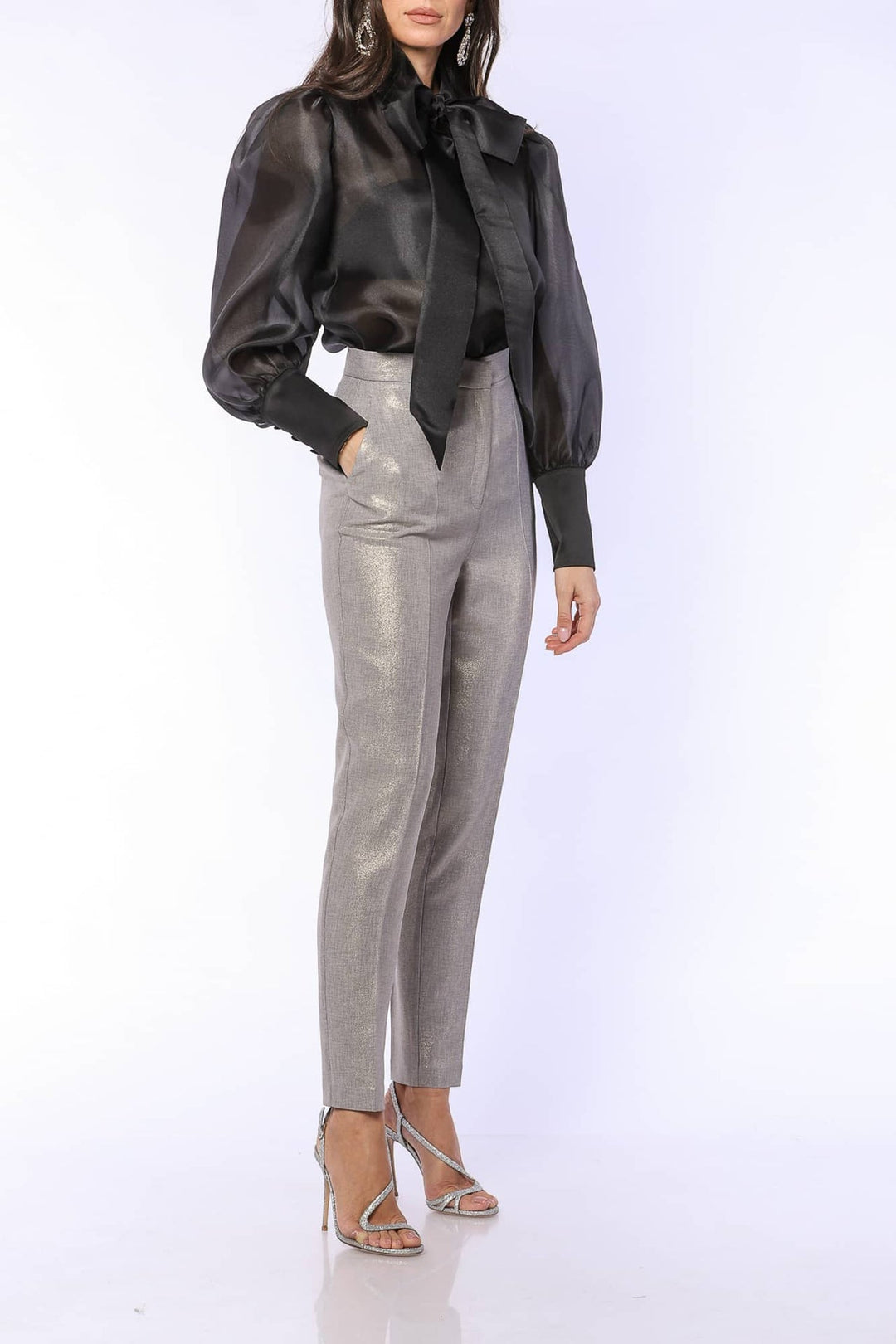 YVN ORGANZA VICTORIAN STYLE BOW SHIRT - Fashion Roots