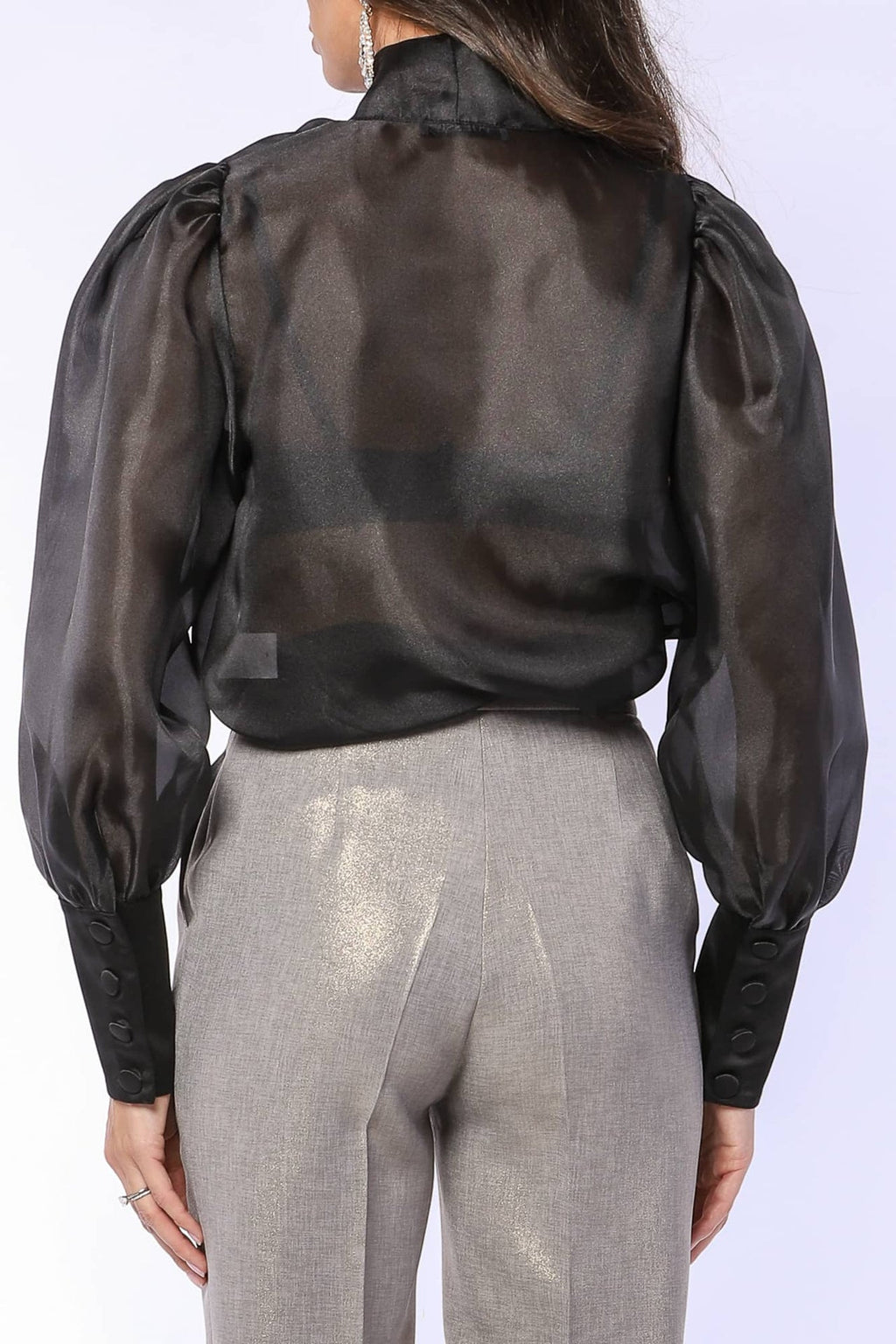 YVN ORGANZA VICTORIAN STYLE BOW SHIRT