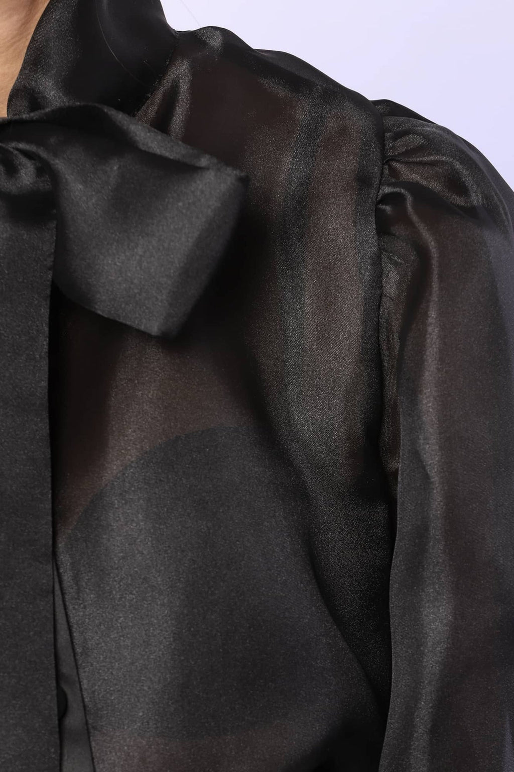 YVN ORGANZA VICTORIAN STYLE BOW SHIRT