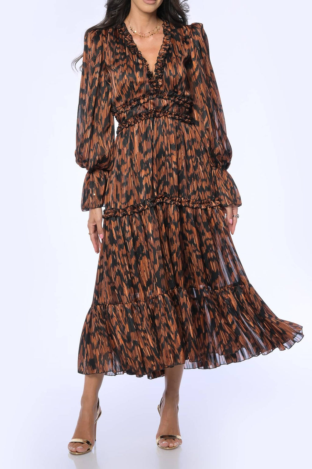 YVN PUMPKIN SPICE MIDI DRESS