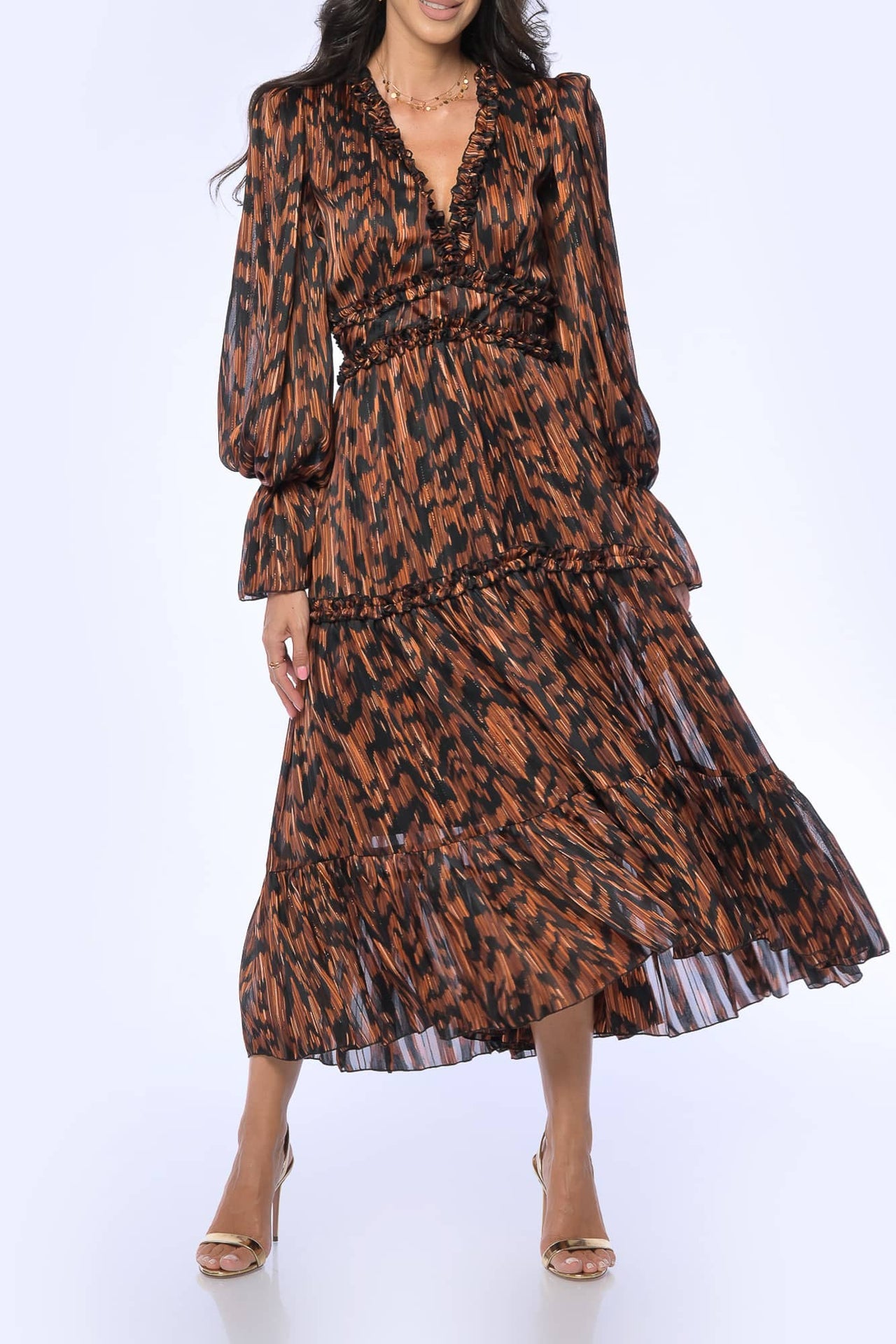 YVN PUMPKIN SPICE MIDI DRESS