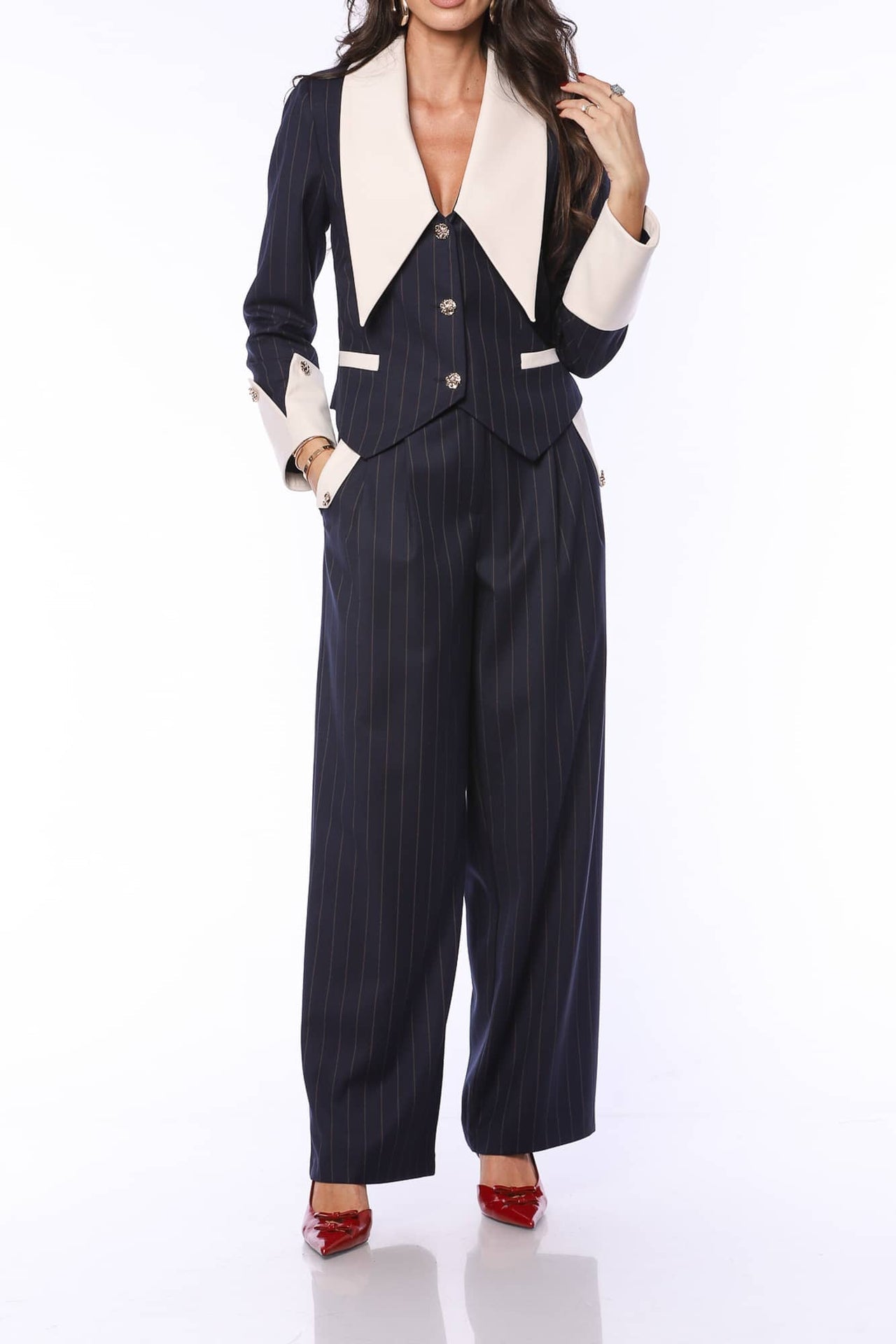 BLAZER YVN TWILIHT GROWN AVEC COL POINTU