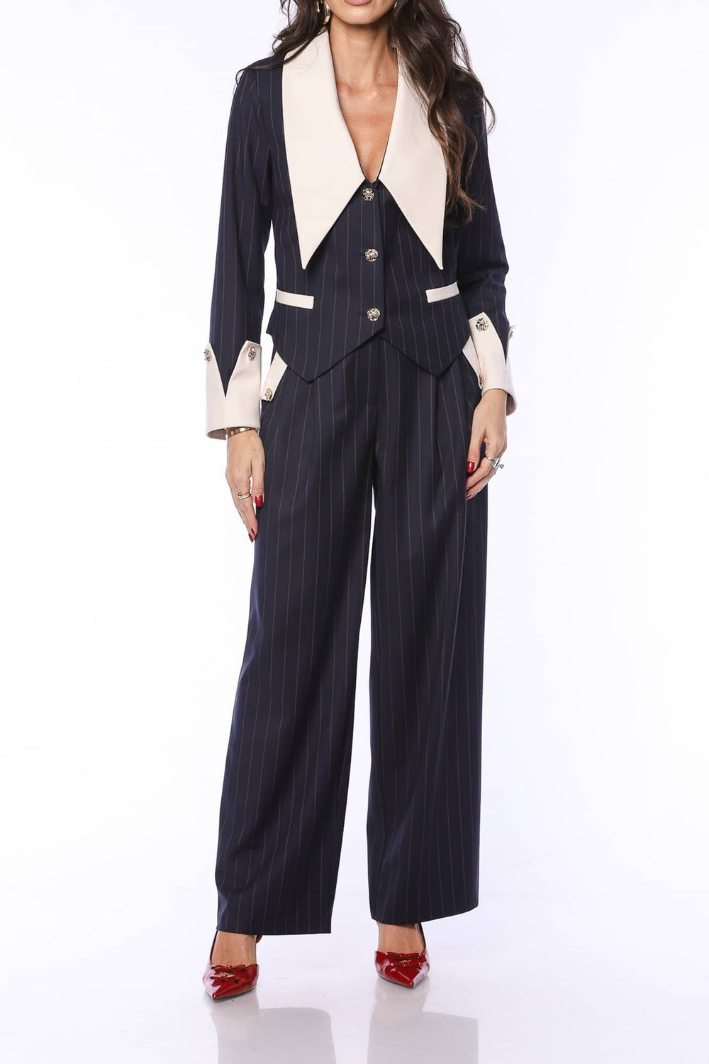YVN TWILIHT GROWN BLAZER WITH POINTED COLLAR - Fashion Roots