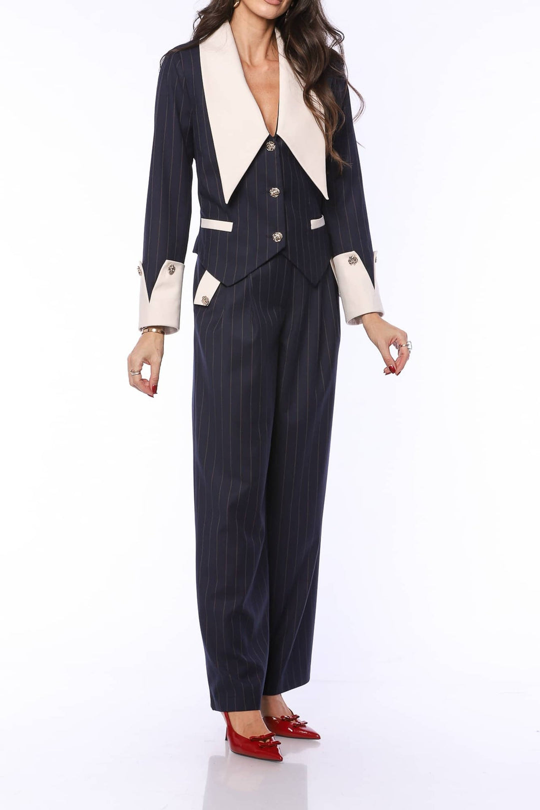 YVN TWILIHT GROWN BLAZER WITH POINTED COLLAR - Fashion Roots