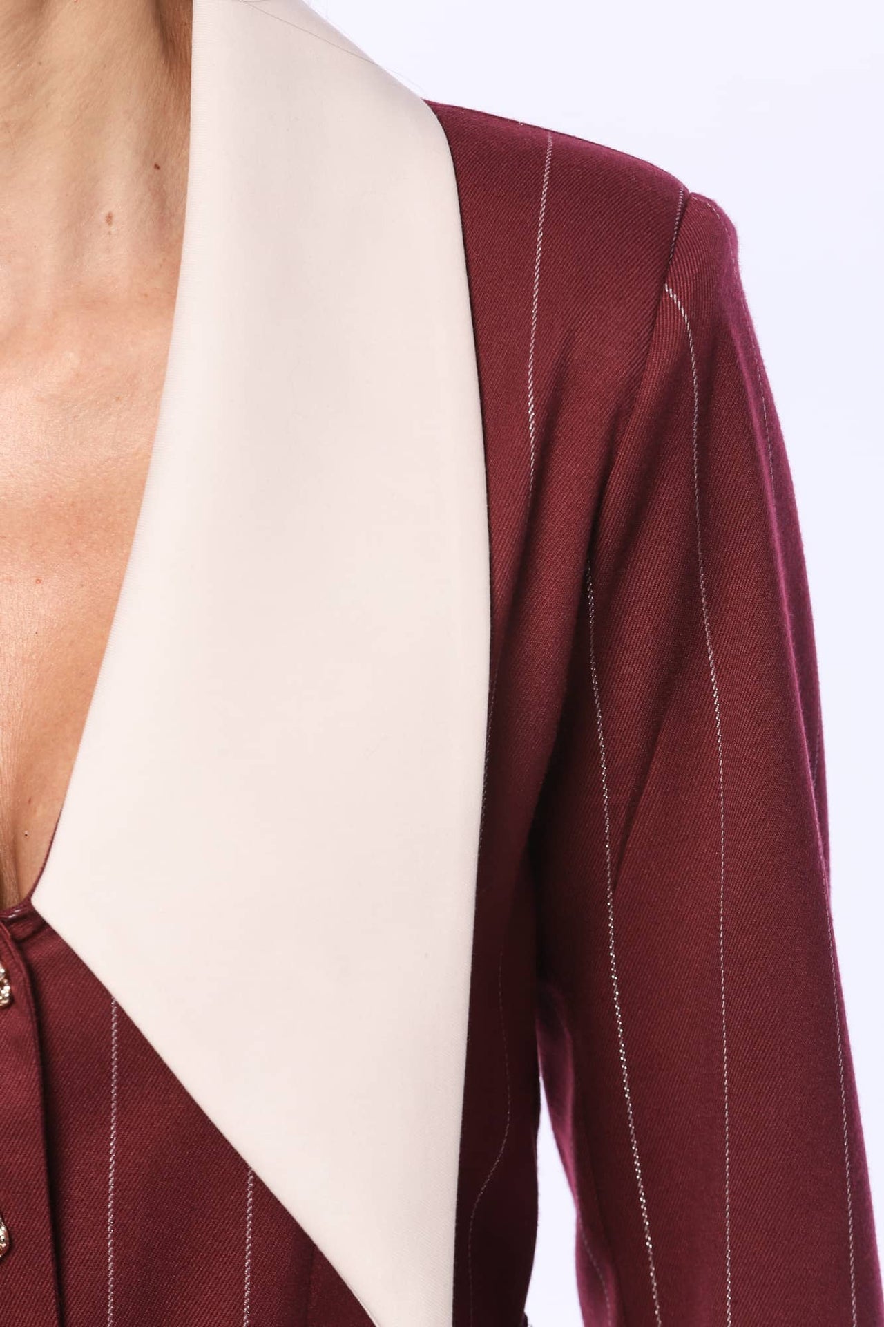 YVN Vintage Charm Pointed Collar Midi Dress