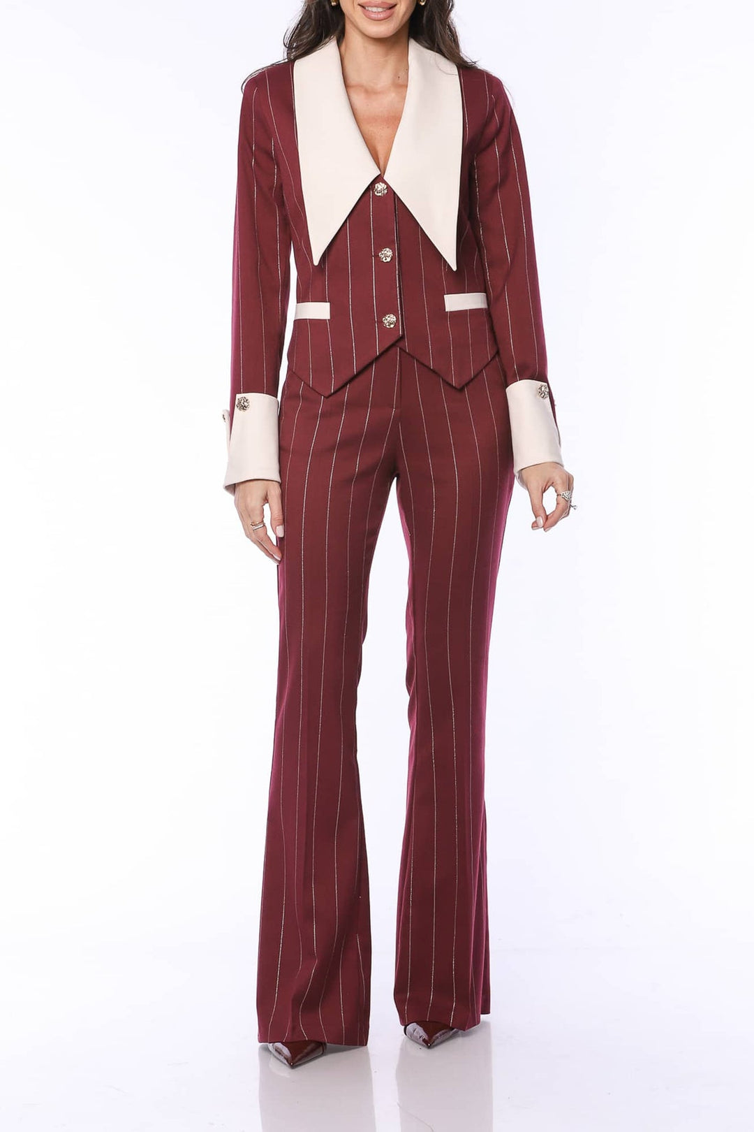 YVN Power Move Striped Blazer - Fashion Roots
