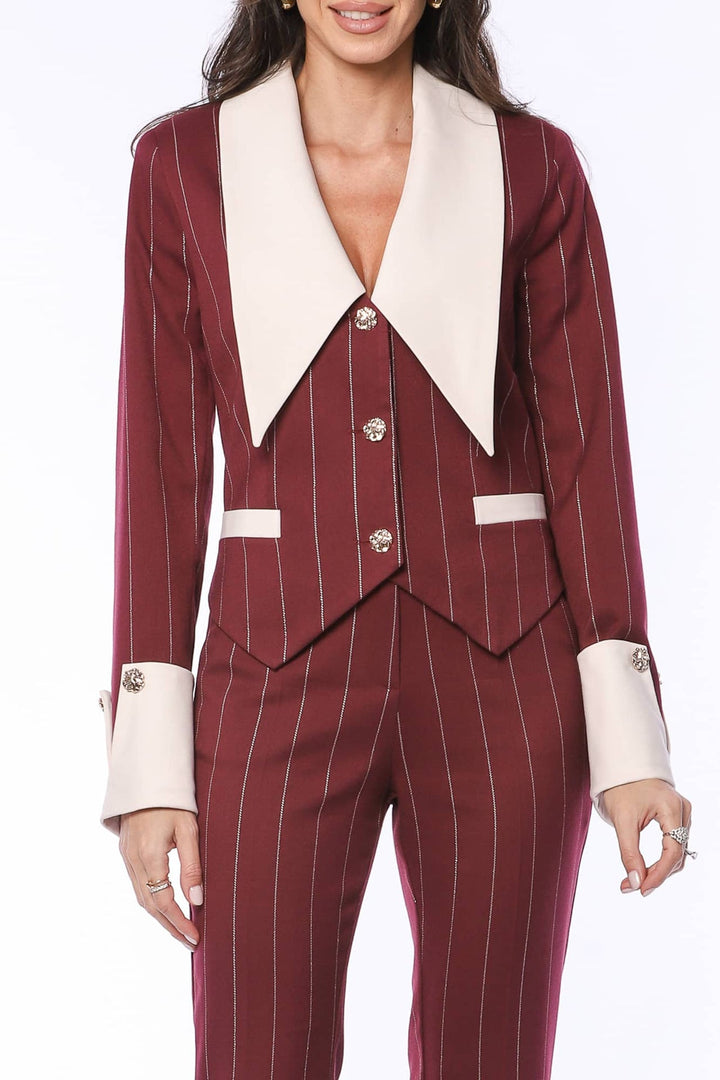 YVN Power Move Striped Blazer - Fashion Roots