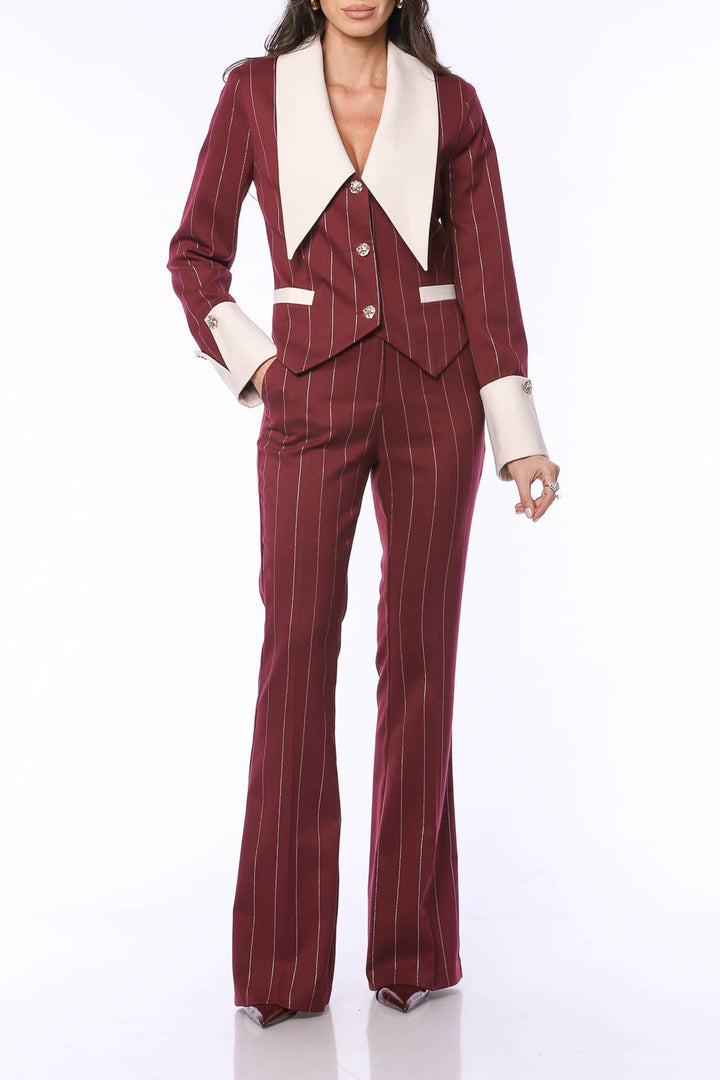 YVN Power Move Striped Blazer - Fashion Roots