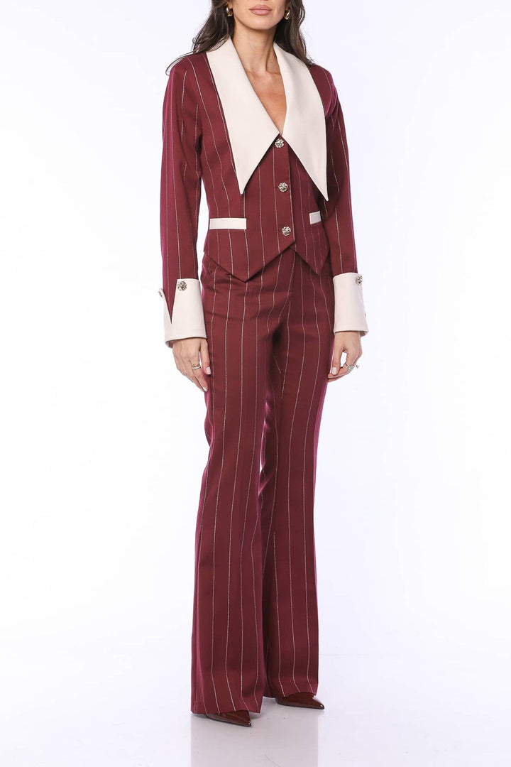 YVN Power Move Striped Blazer - Fashion Roots