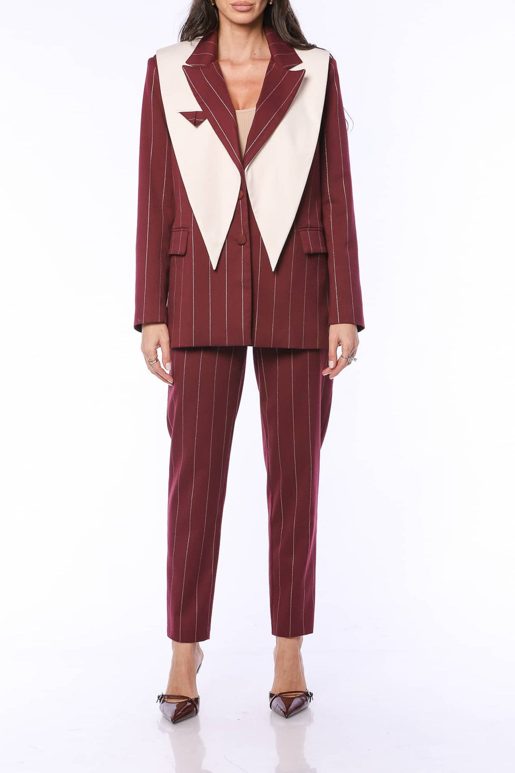 YVN Bold Pinstripe Blazer