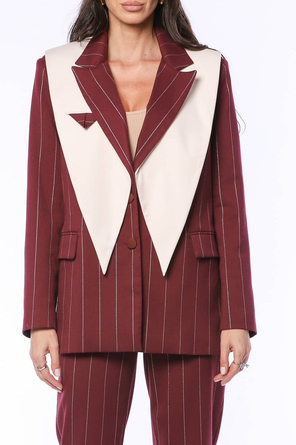 YVN Bold Pinstripe Blazer
