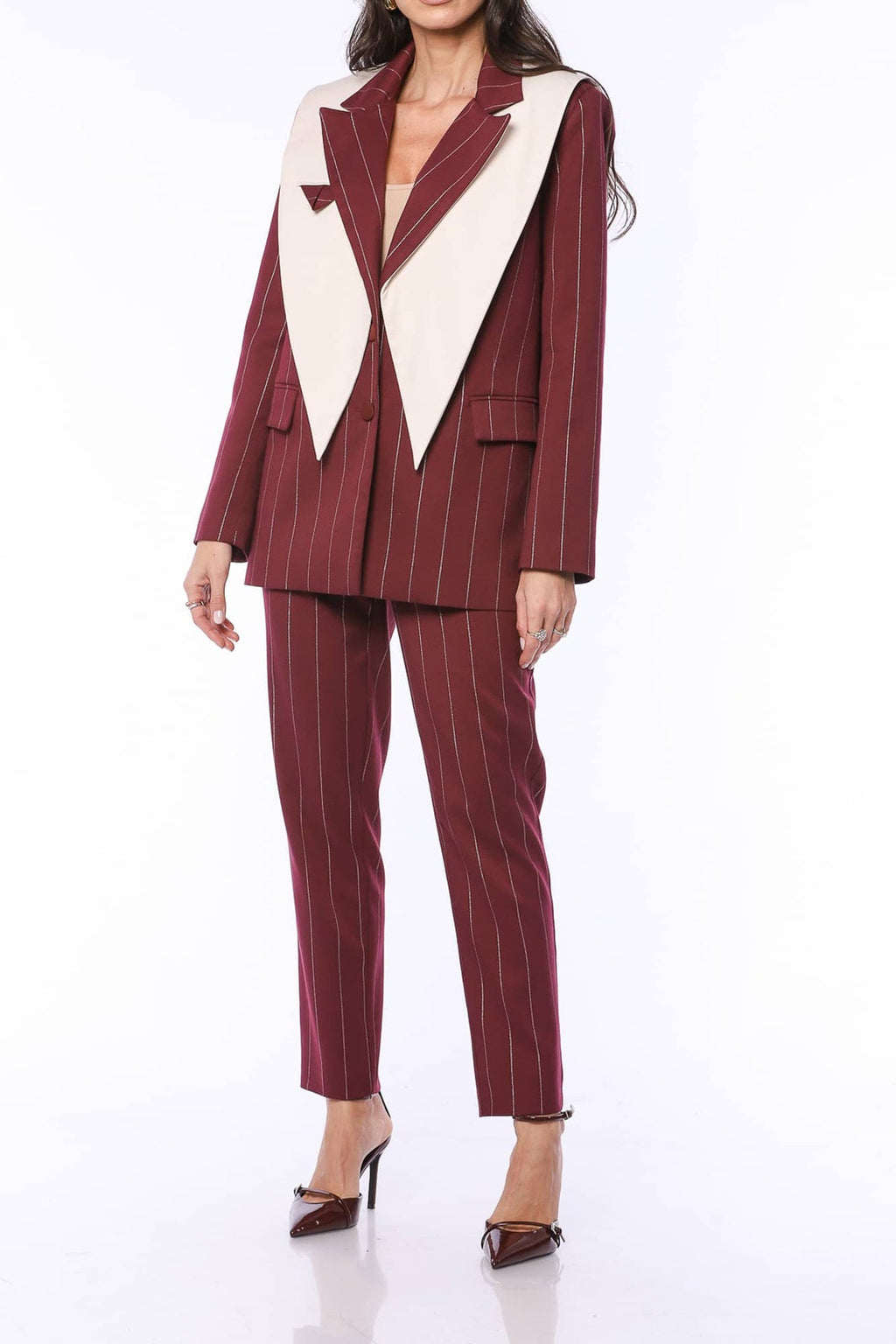 YVN Bold Pinstripe Blazer