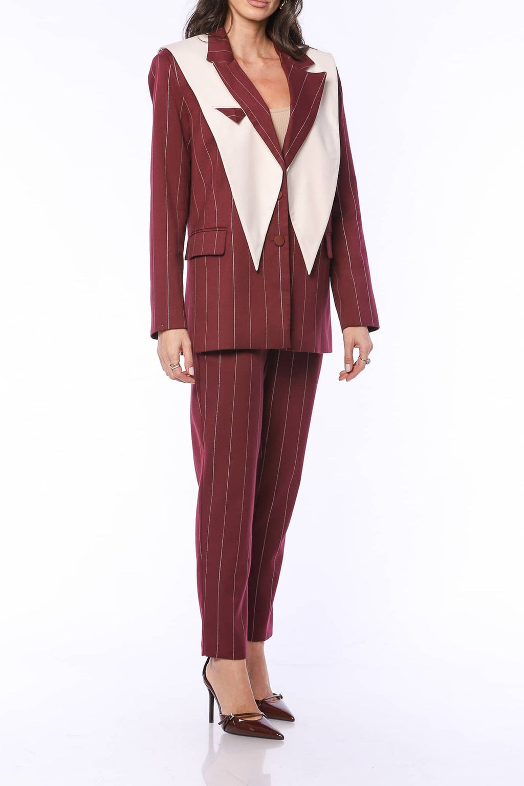 YVN Bold Pinstripe Blazer
