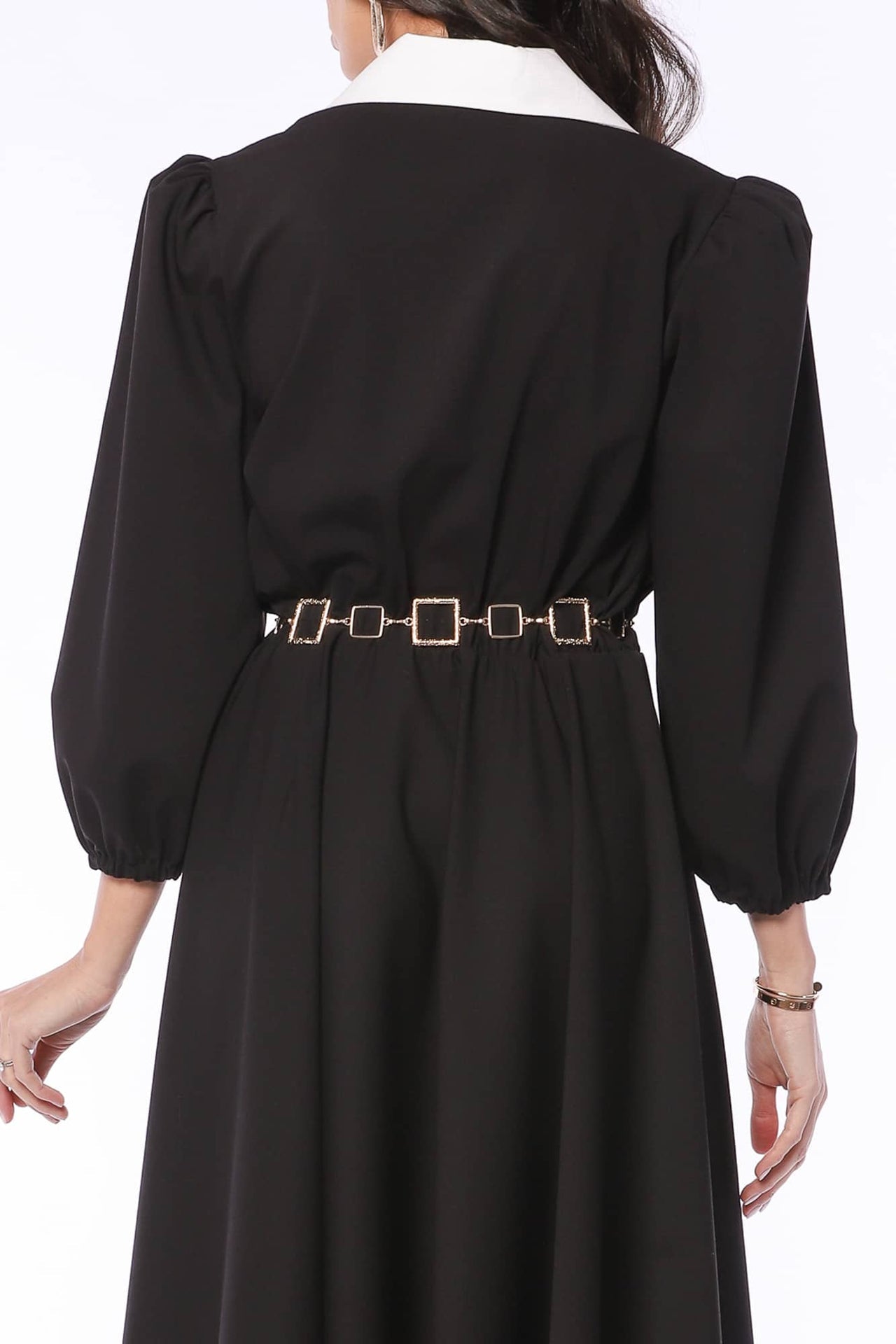 YVN Collared Retro Romance Midi Dress