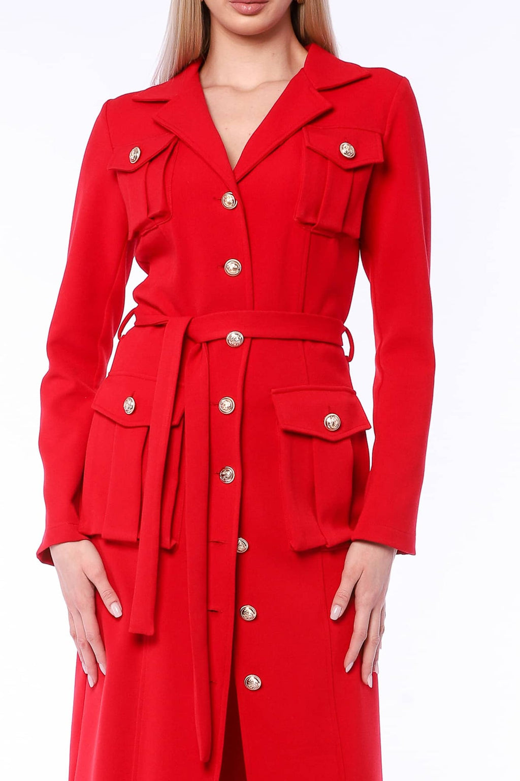 ROBE TRENCH-COAT GLAMOUR ROUGE YVN