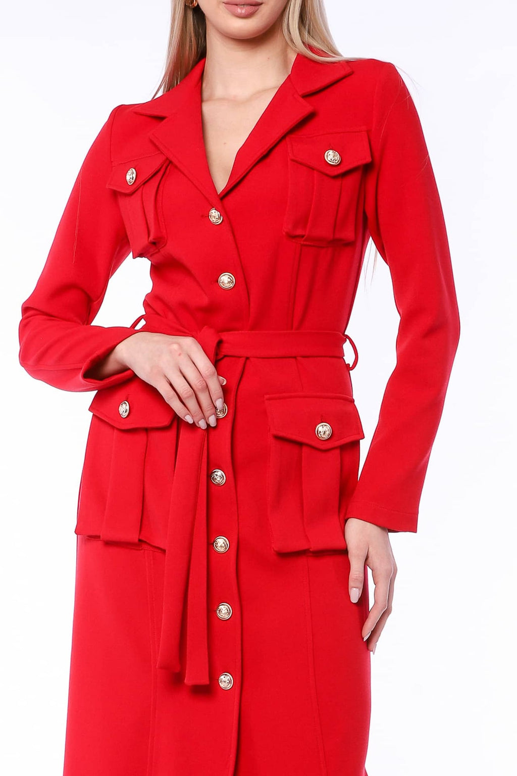 ROBE TRENCH-COAT GLAMOUR ROUGE YVN