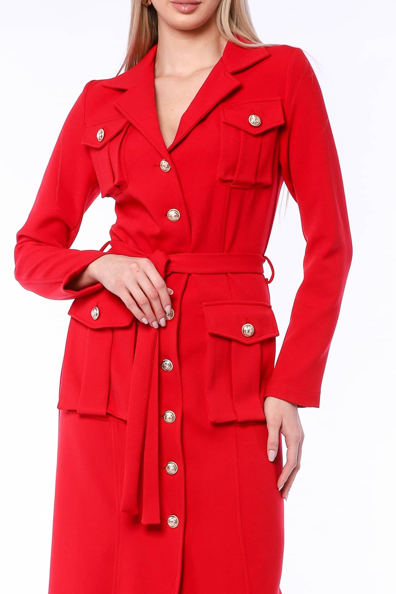 ROBE TRENCH-COAT GLAMOUR ROUGE YVN