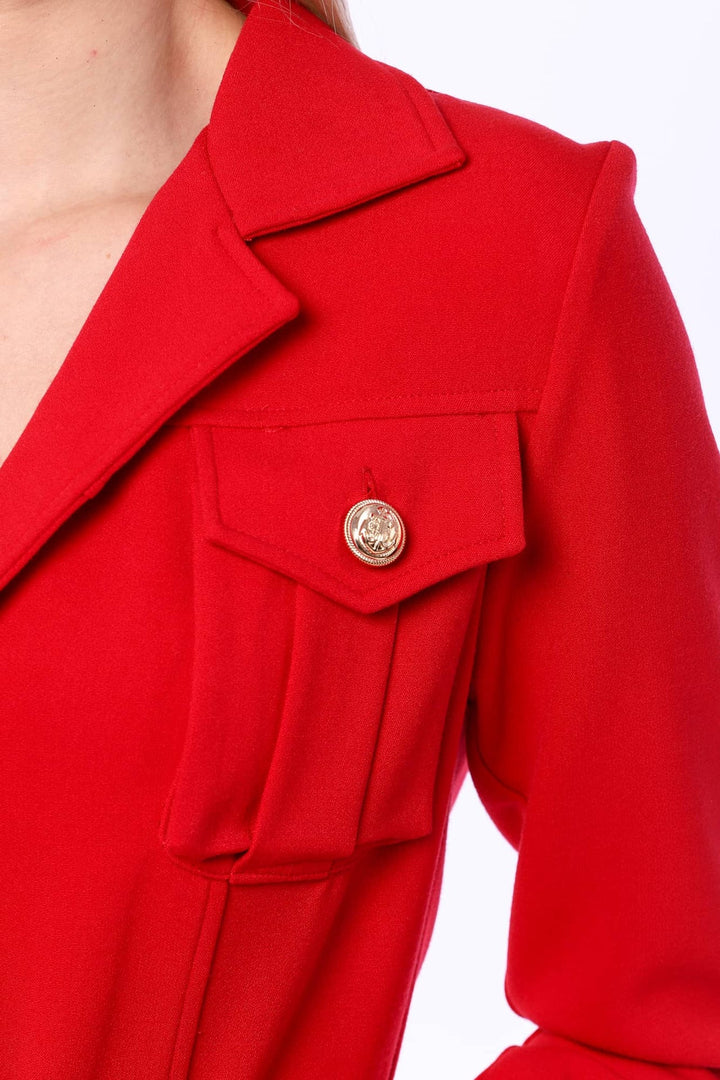 YVN RED GLAMOUR TRENCH COAT DRESS - Fashion Roots