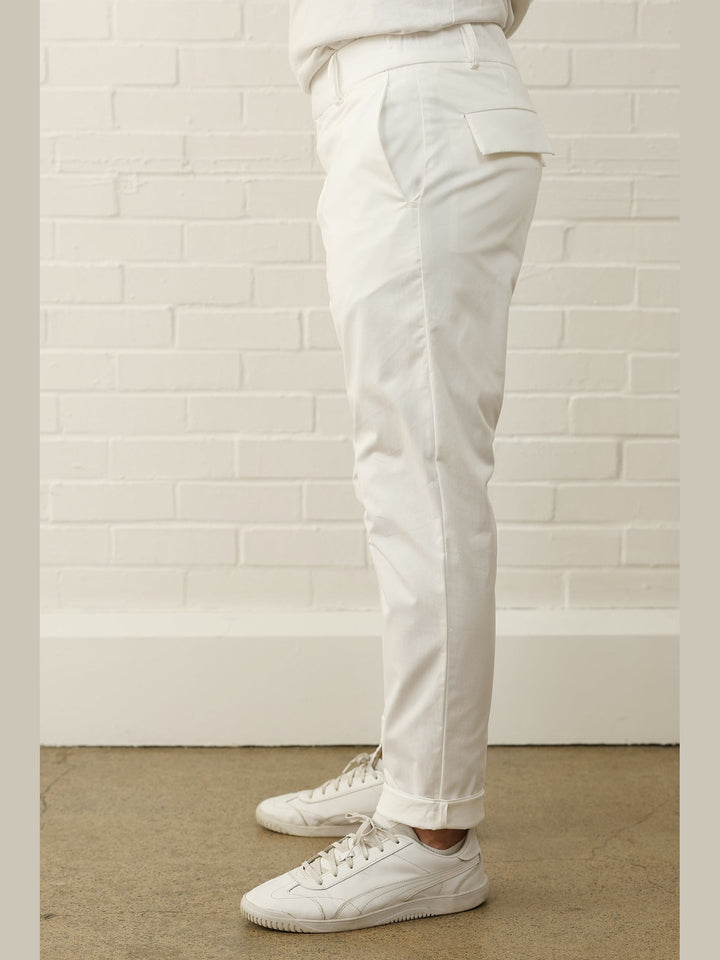 GENE - Alabaster Jude Cotton Trousers - Fashion Roots