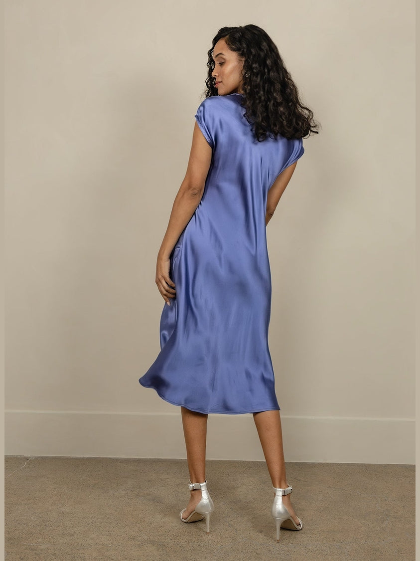 LORA GENE - CHLOE BIAS-CUT SILK DRESS