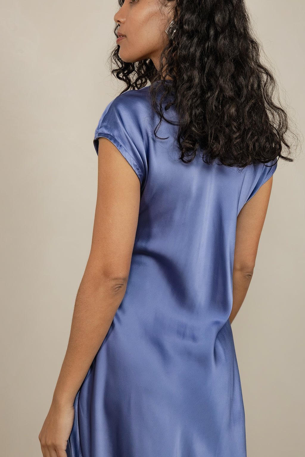 ROBE EN SOIE COUPE EN BIAIS CHLOE 