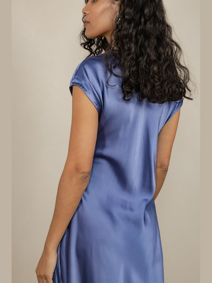 LORA GENE - CHLOE BIAS-CUT SILK DRESS