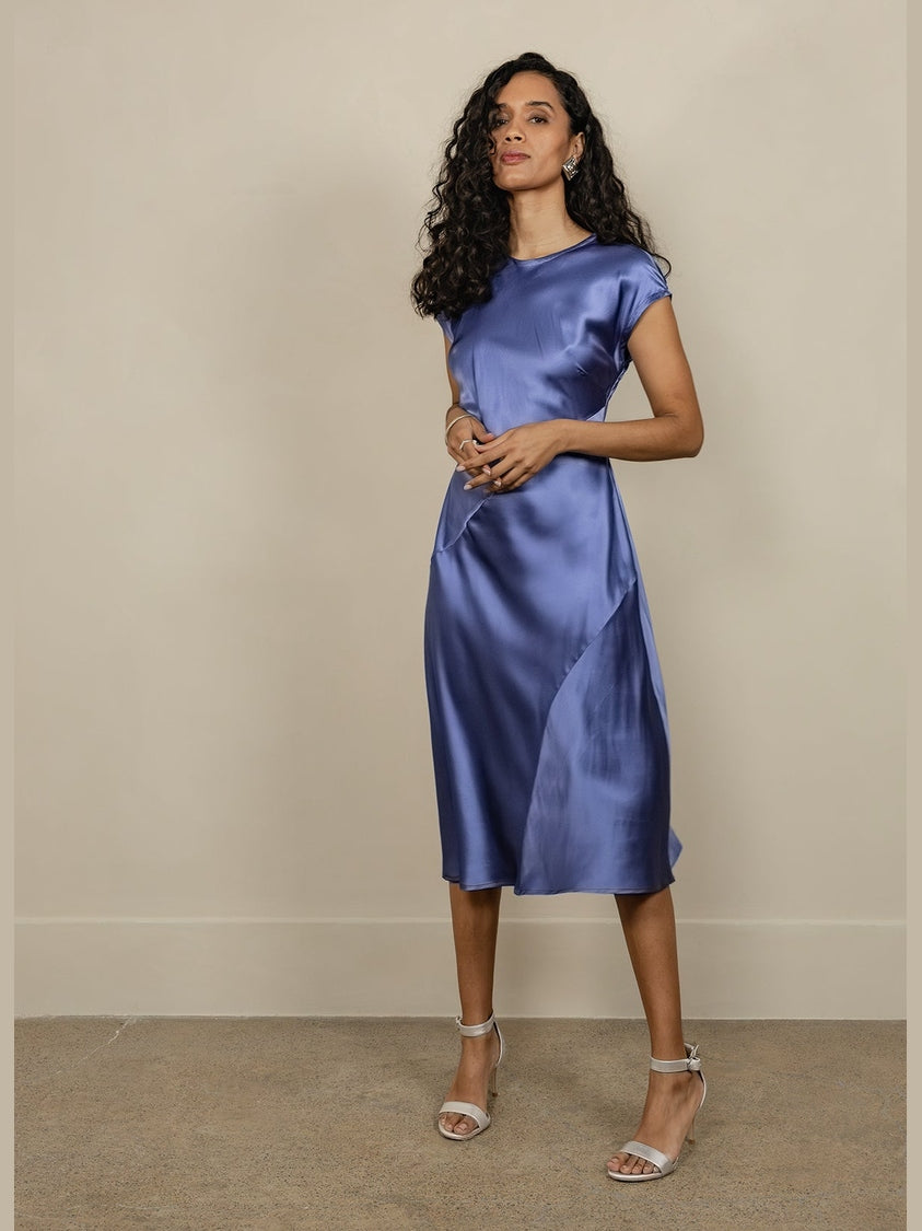 LORA GENE - CHLOE BIAS-CUT SILK DRESS