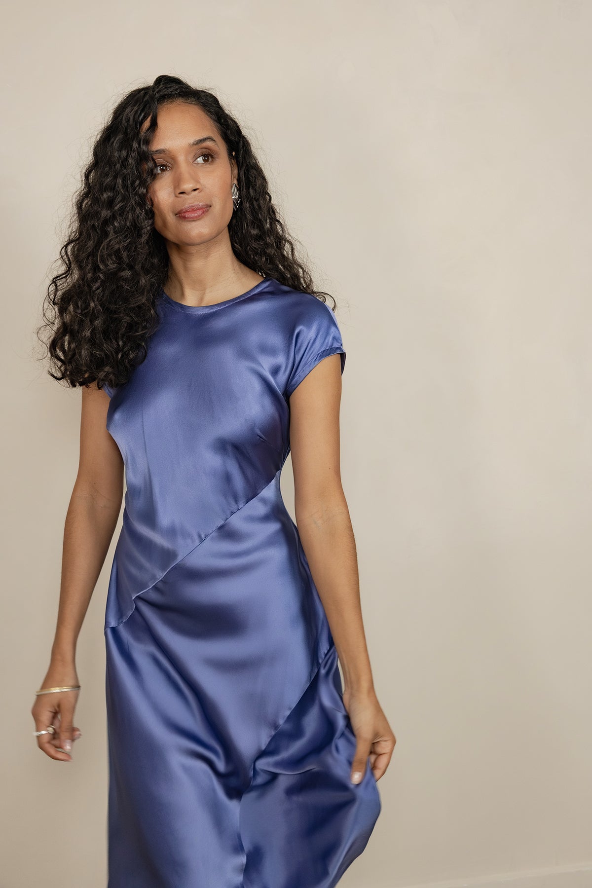 ROBE EN SOIE COUPE EN BIAIS CHLOE 