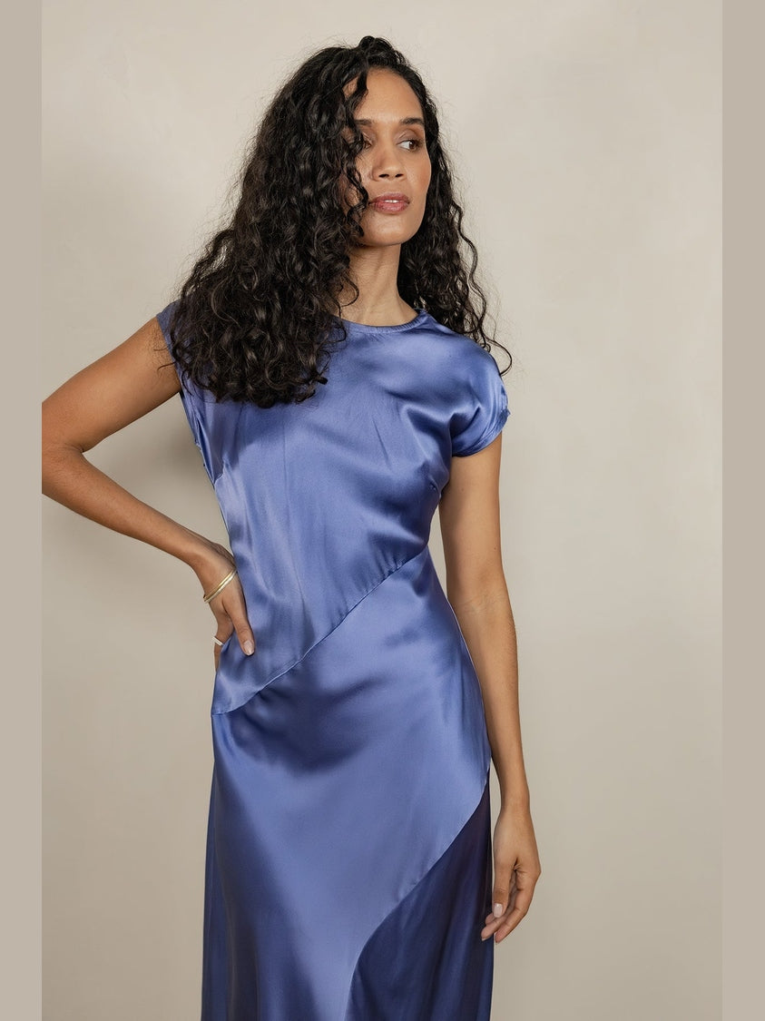LORA GENE - CHLOE BIAS-CUT SILK DRESS