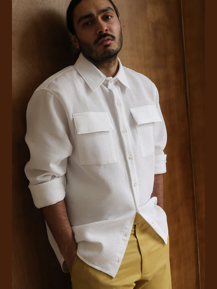 GENE - The Cove Cotton Pique Shirt - Fashion Roots