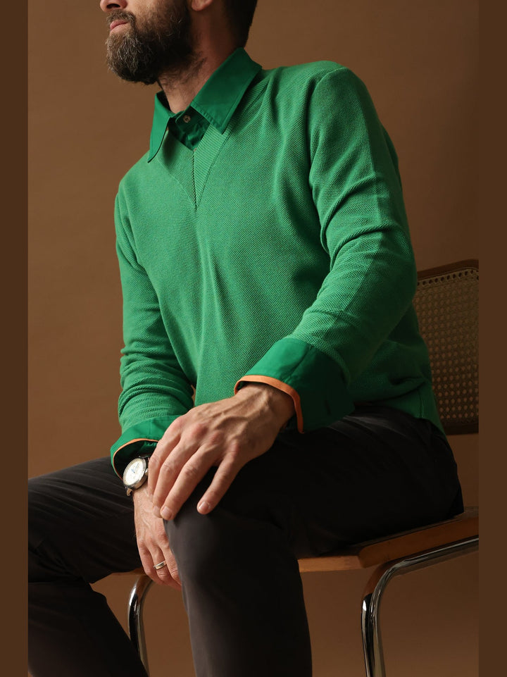 GENE - Fern Frame V-Neck Sweater - Fashion Roots