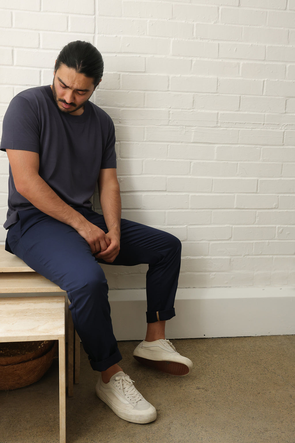 Midnight Blue Jude Cotton Trousers