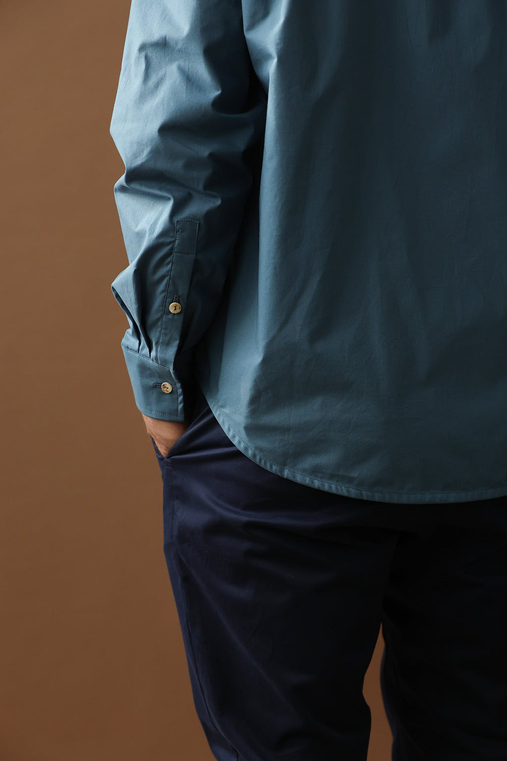 The Organic Cotton Line Shirt — Slate Blue