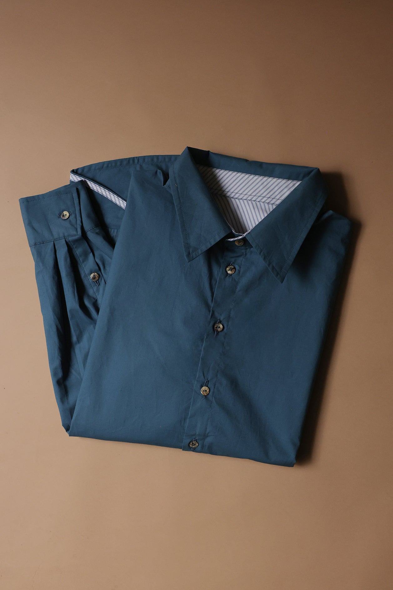The Organic Cotton Line Shirt — Slate Blue